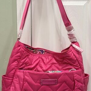 Vera Bradley Fuchsia Quilted Shoulder Bag